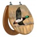 TOPSEAT 6TSPR1751CP 999 3D Upland Series "Mallard Duck" Round Toilet Seat with Chromed Metal Hinges  Wood Finish - B009ZVLWSY